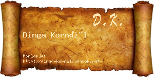 Dinga Kornél névjegykártya